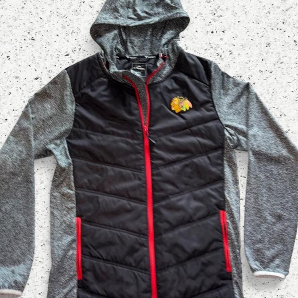 Fanatics Men's Grey and Black Hoodie